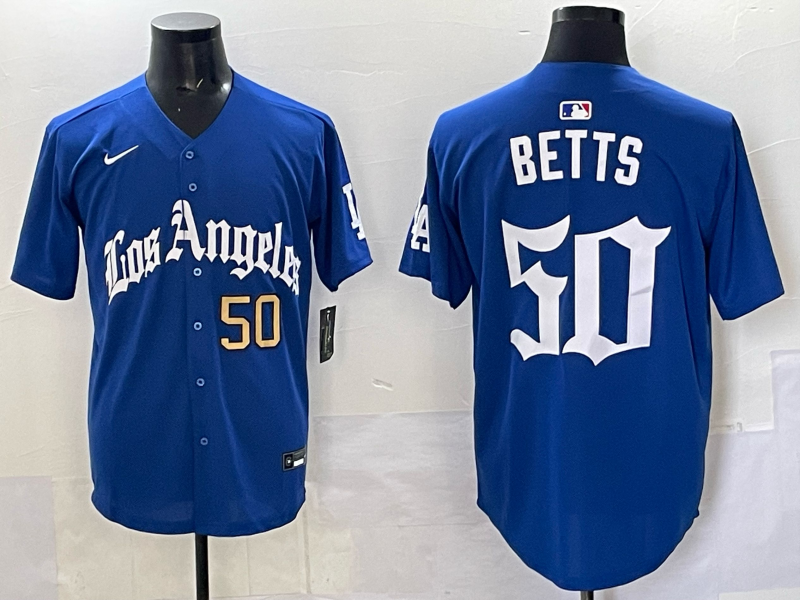 Men Los Angeles Dodgers #50 Betts Blue 2025 Nike MLB Jersey style 0010->los angeles dodgers->MLB Jersey